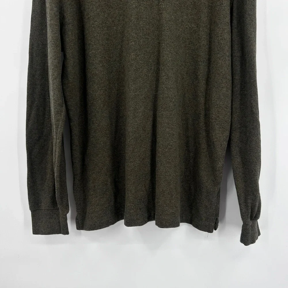 Polo Ralph Lauren Long Sleeve Polo Shirt Green Orange Pony Logo Size‎ L